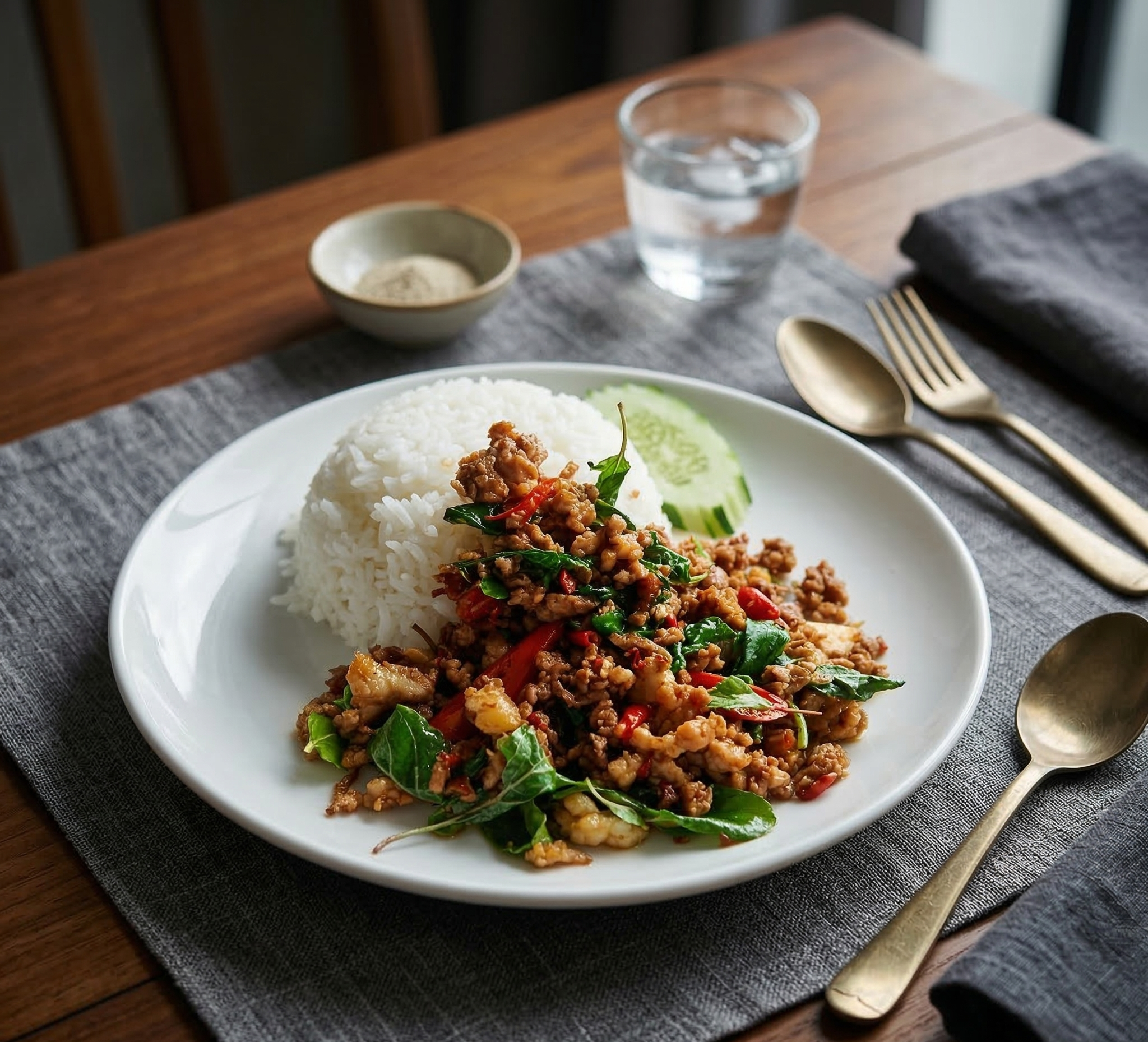Spicy Beef Basil Stir-Fry EED HALAL